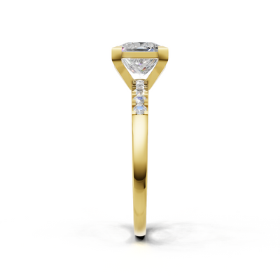 Ring Princess Side Dia 18k Yellow Gold 1ct