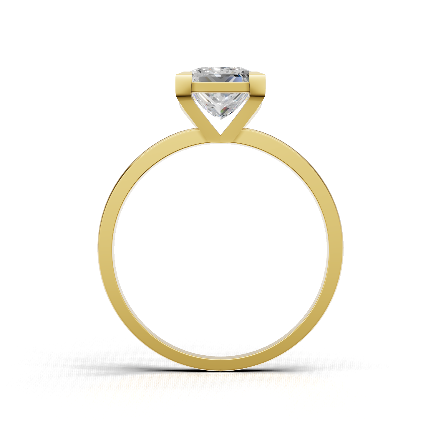 Ring Princess Solitaire 18k Yellow Gold 1ct