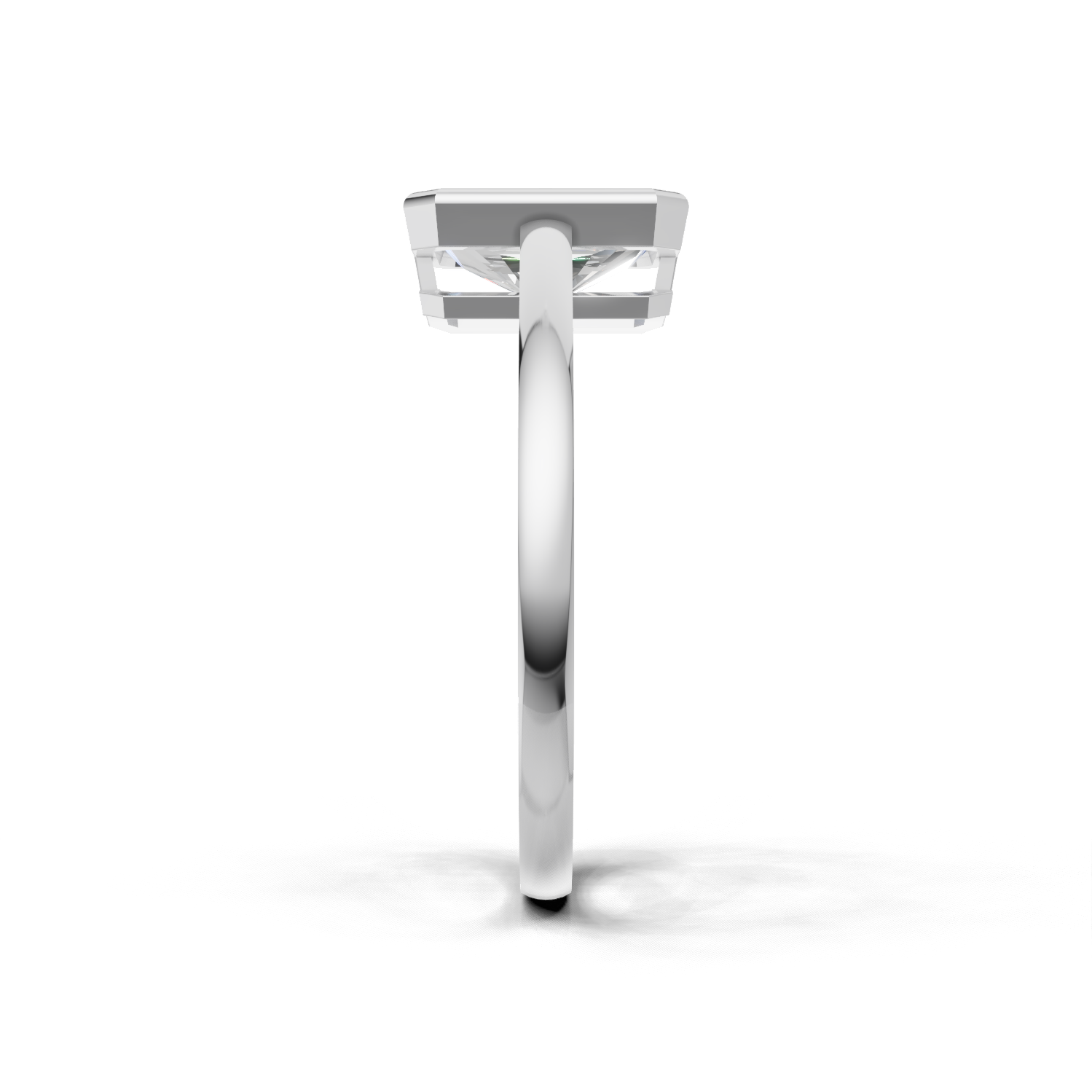 Ring Radiant Bezel 18k White Gold 1ct