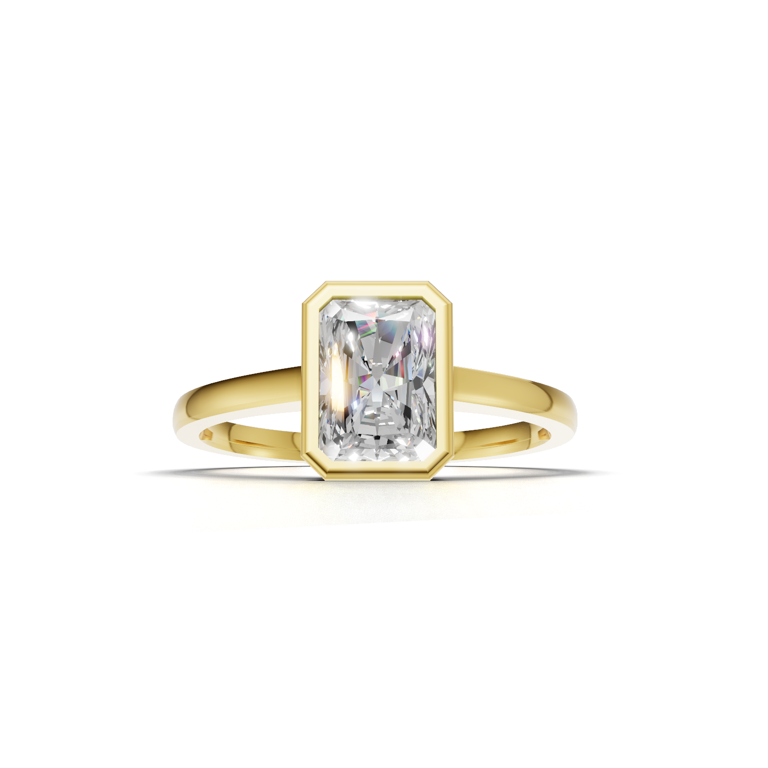 Ring Radiant Bezel 18k Yellow Gold 1ct