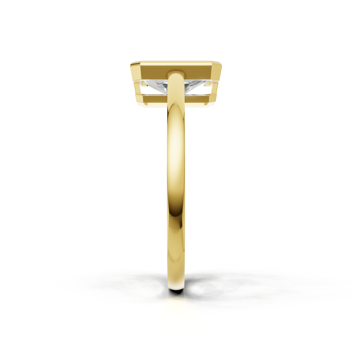 Ring Radiant Bezel 18k Yellow Gold 1ct