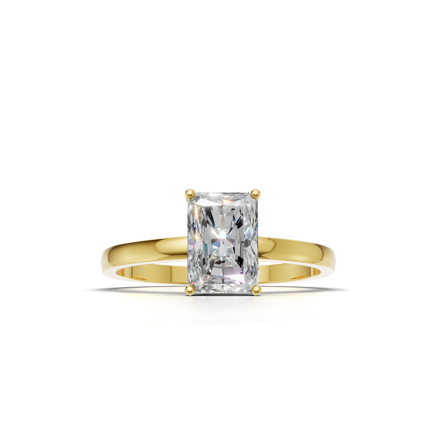Ring Radiant Solitaire 18k Yellow Gold 1ct