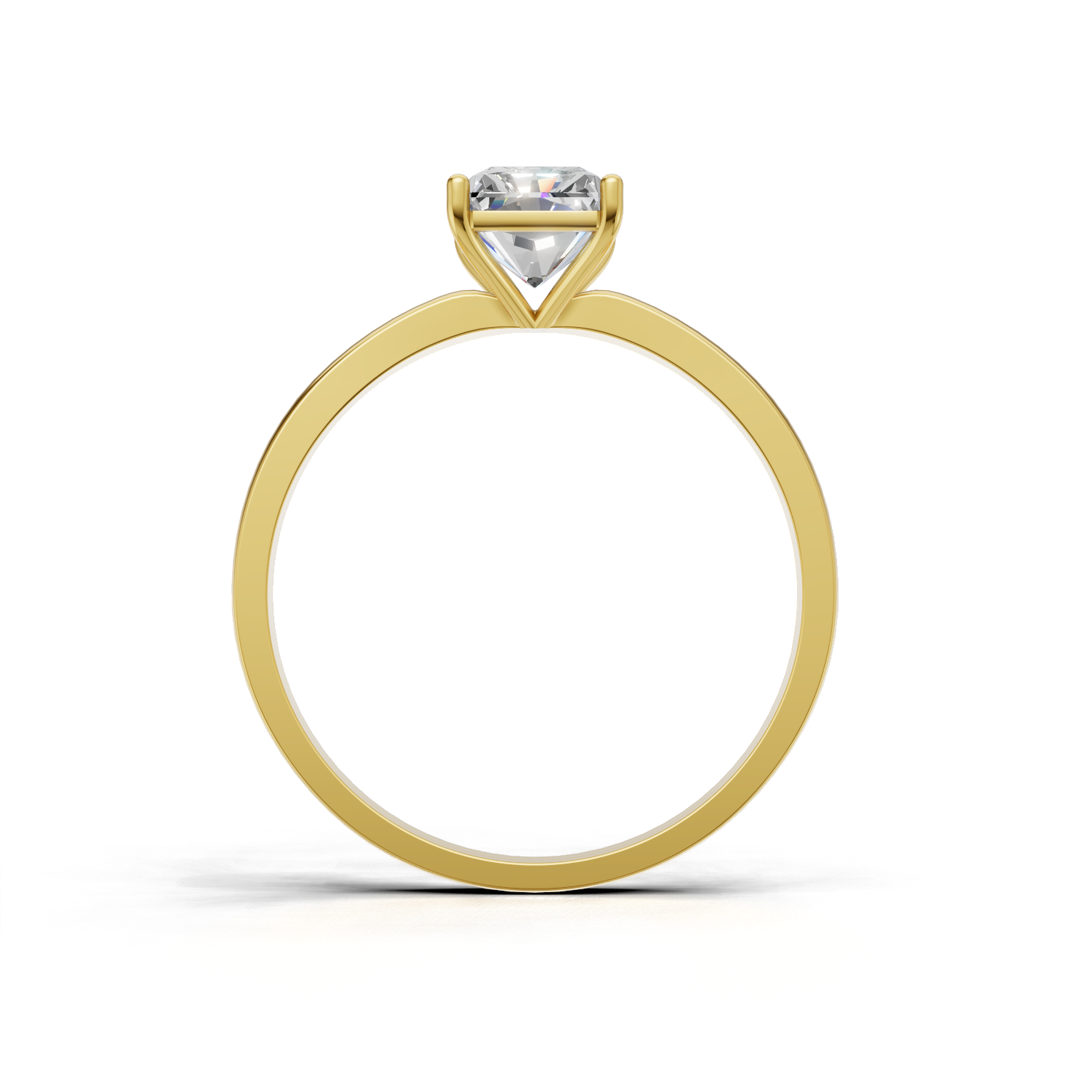 Ring Radiant Solitaire 18k Yellow Gold 1ct