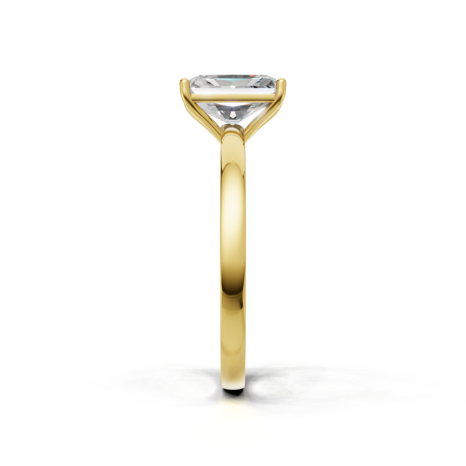 Ring Radiant Solitaire 18k Yellow Gold 1ct