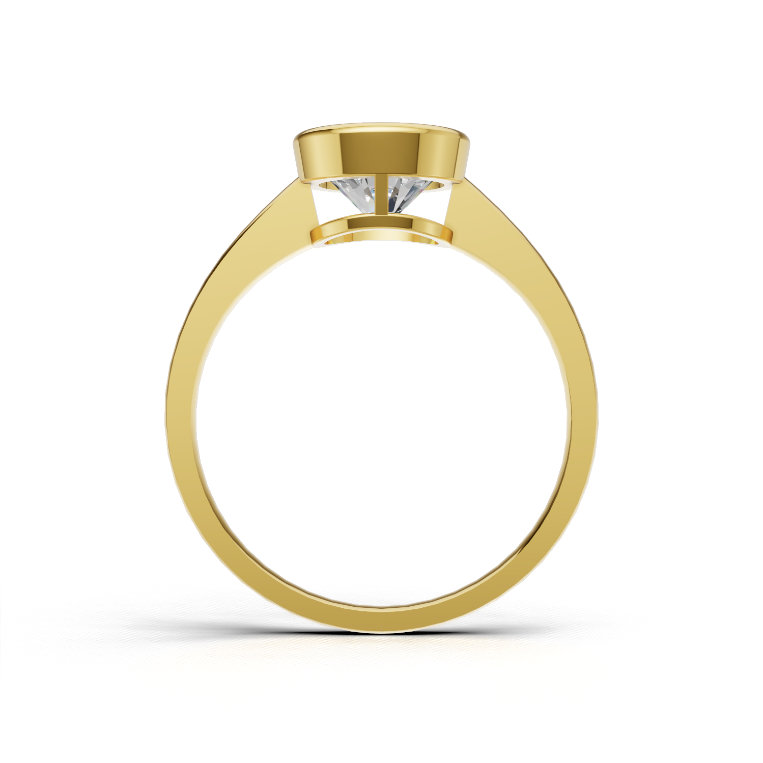 Ring Round Bezel 18k Yellow Gold 1ct