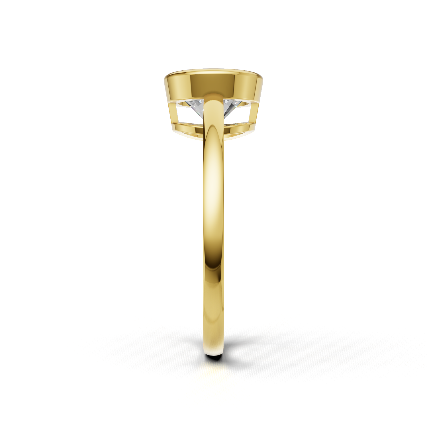 Ring Round Bezel 18k Yellow Gold 1ct