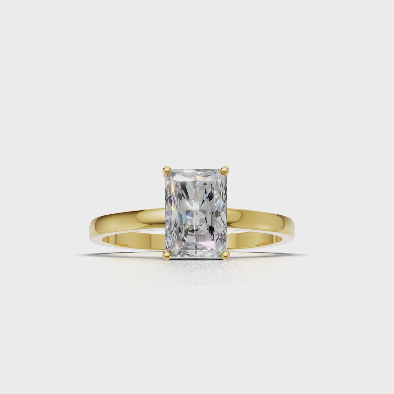 Ring Radiant Solitaire 18k Yellow Gold 1ct :: RING RADIANT SOLITAIRE 18K Yellow Gold 1ct 4.mp4