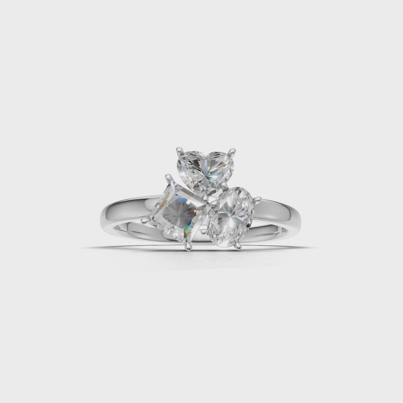 Cluster Ring Normal 18k White Gold 1ct :: RING CLUSTER K18 White Gold 1ct 4.mp4