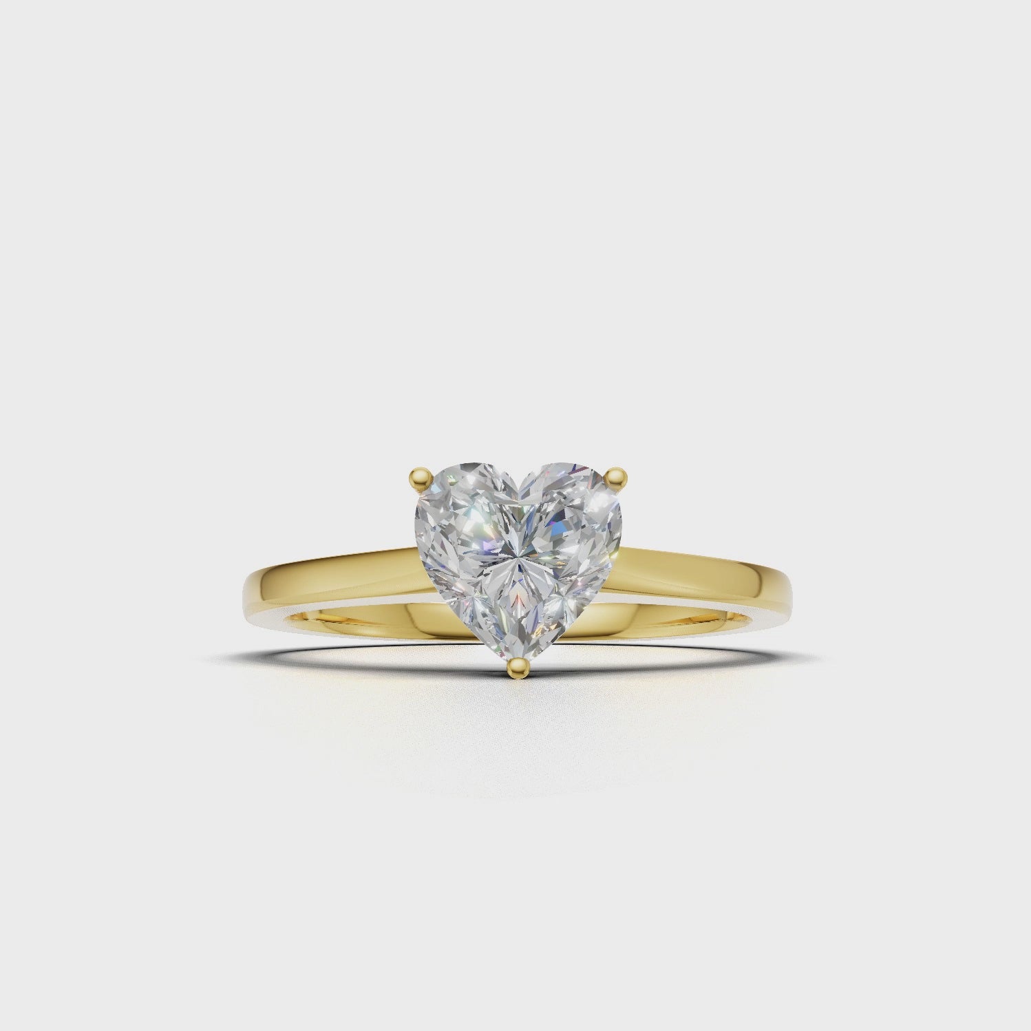 Ring Heart Solitaire 18k Yellow Gold 1ct :: RING HEART SOLITAIRE 18K Yellow Gold 1ct 4.mp4