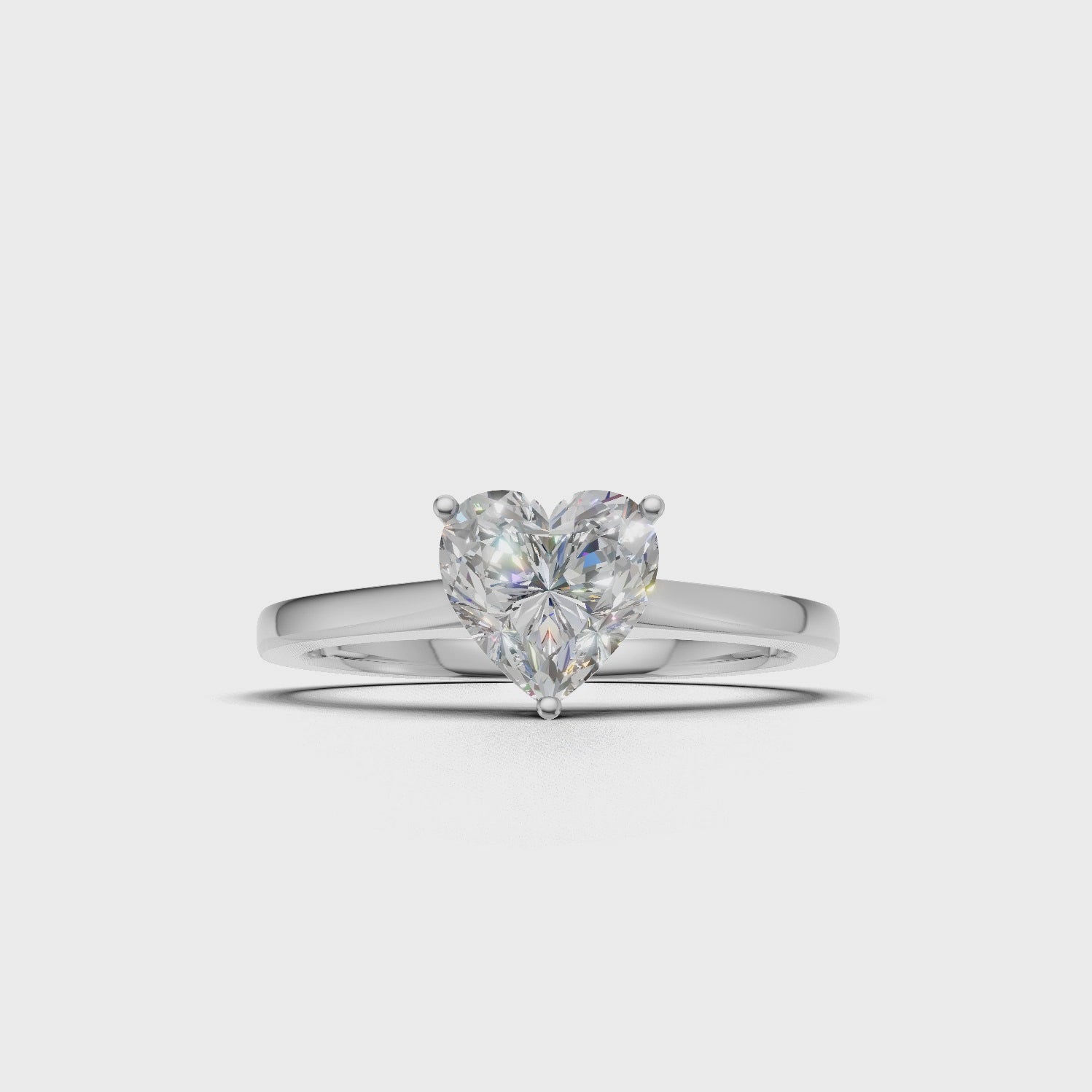 Ring Heart Solitaire 18k White Gold 1ct :: RING HEART SOLITAIRE 18K White Gold 1ct 4.mp4