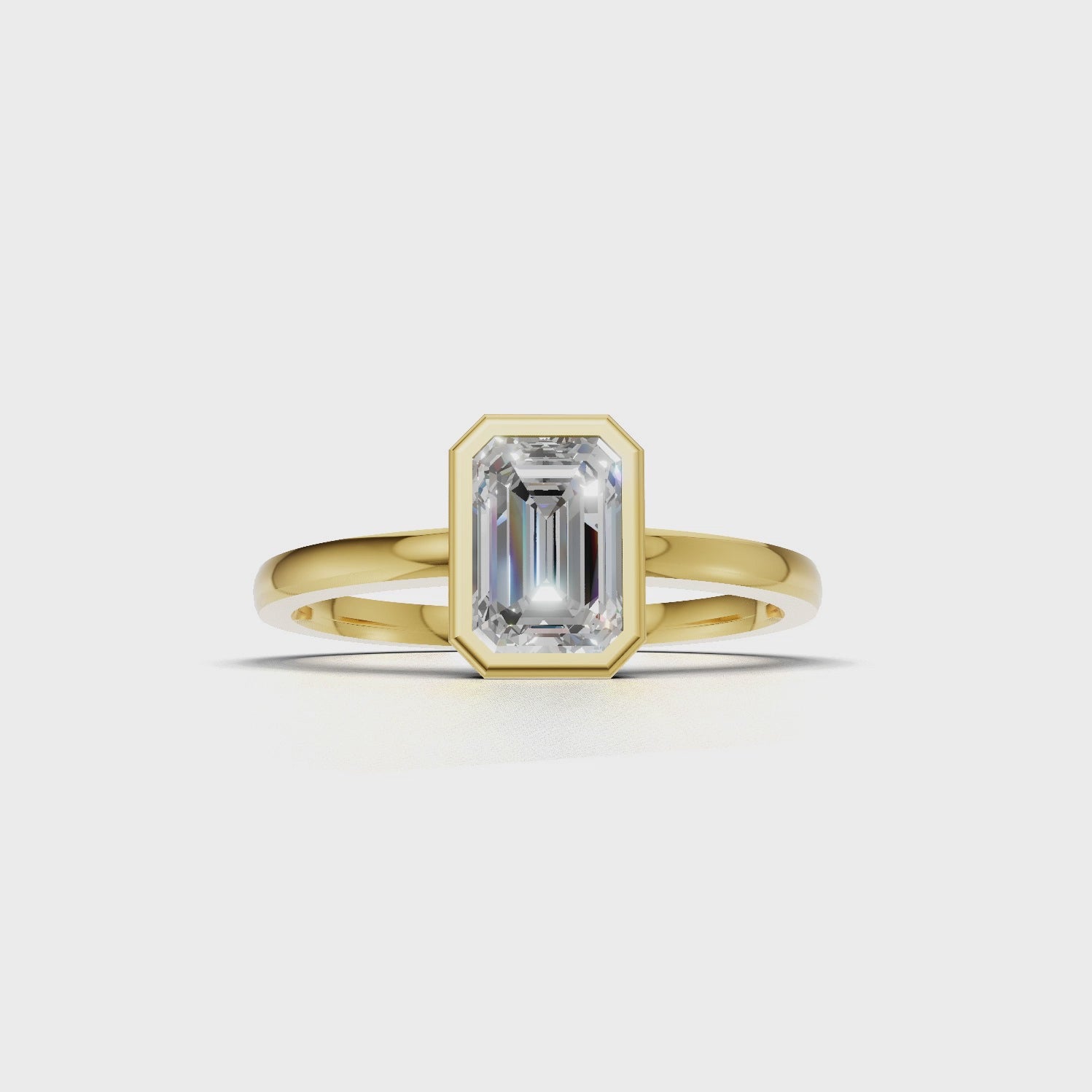 Ring Emerald Bezel 18k Yellow Gold 1ct :: RING EMERALD BEZEL 18K Yellow Gold 1ct 4.mp4