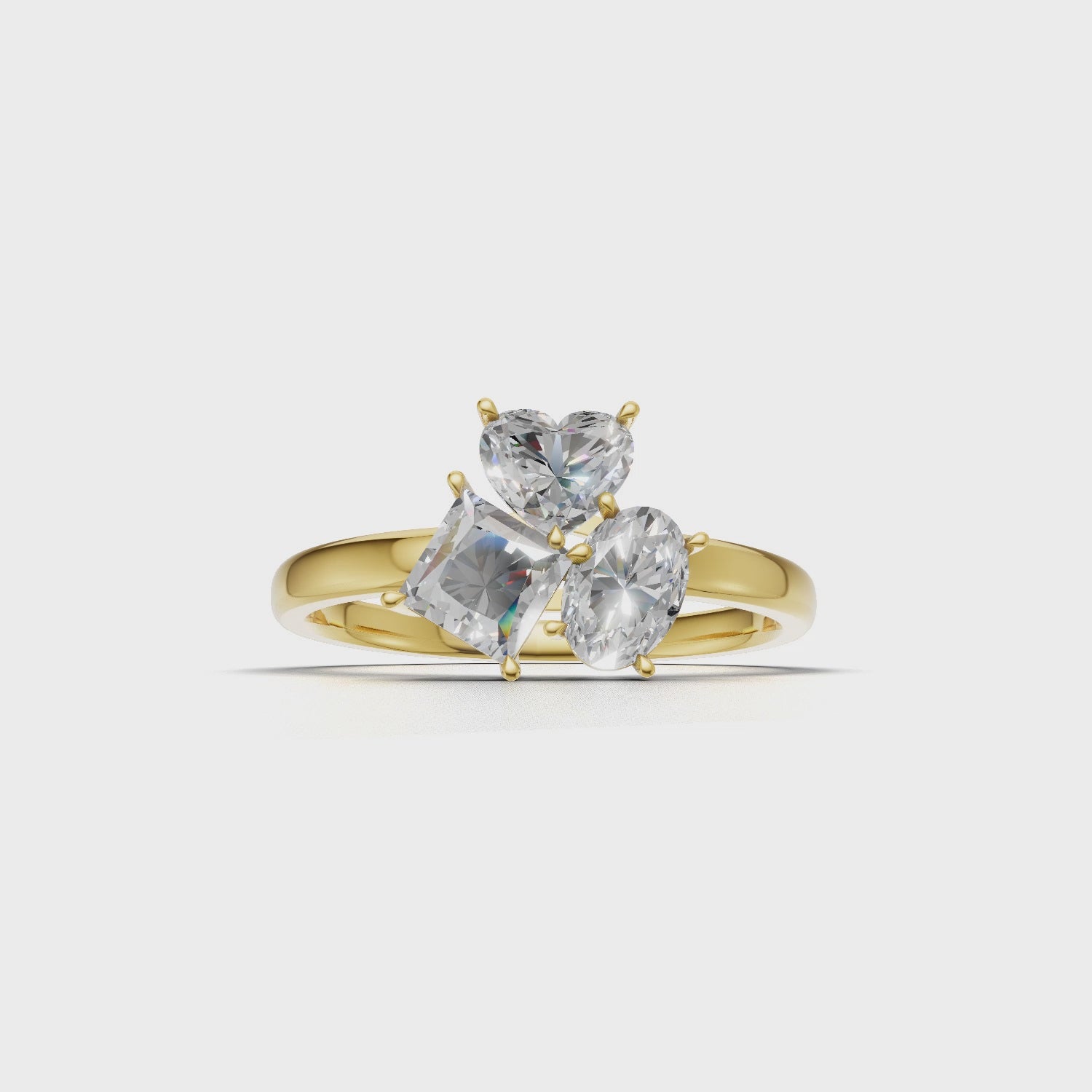Cluster Ring Normal 18k Yellow Gold 1ct :: RING CLUSTER K18 Yellow Gold 1ct 4.mp4