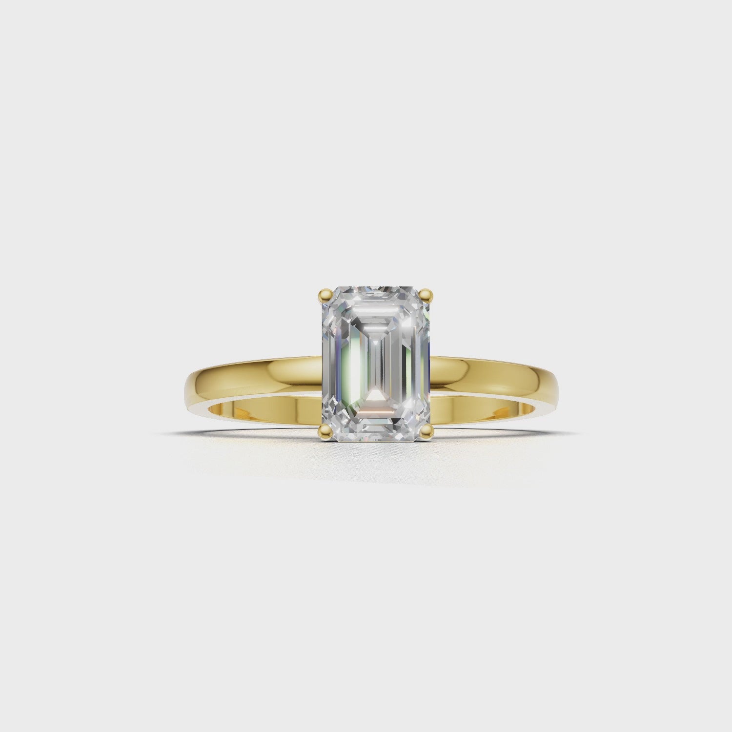 Ring Emerald Solitaire 18k Yellow Gold 1ct :: RING EMERALD SOLITAIRE Yellow Gold 1ct 4.mp4