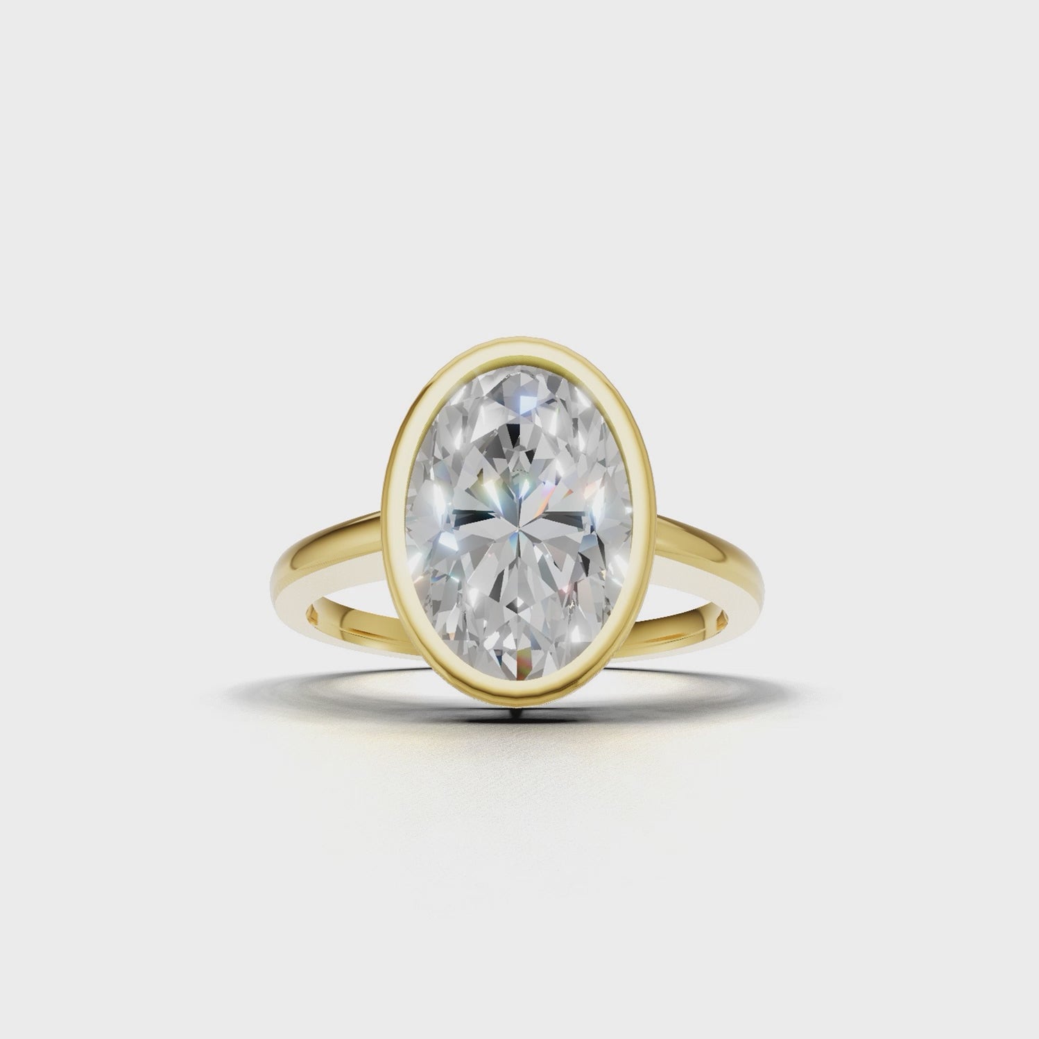 Ring Oval Bezel 18k Yellow Gold 1ct :: RING OVAL BEZEL K18 Yellow Gold 1ct 4.mp4